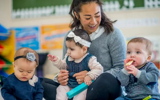 a person and several children