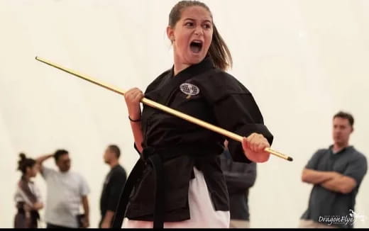 a person holding a sword