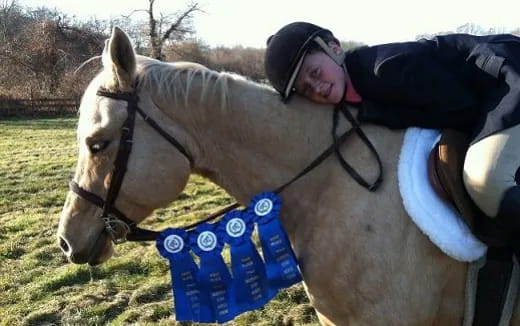 a person riding a horse