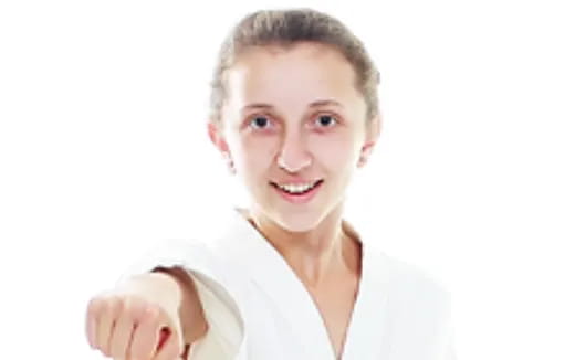 a person with the hands up