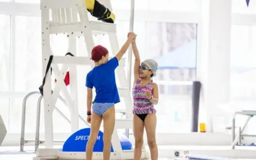 a woman and a girl working out