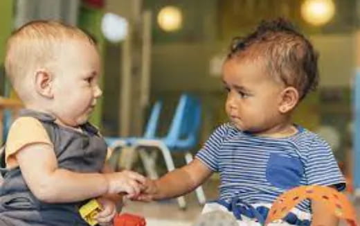 medium shot of kids playing